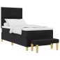 vidaXL Letto Box Spring con Materasso e Panchina Nera 90x190 cm Tessuto vidaXL Letto Box Spring con Materasso e Panchina Nera 90x190 cm Tessuto