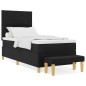 vidaXL Letto Box Spring con Materasso e Panchina Nera 90x190 cm Tessuto vidaXL Letto Box Spring con Materasso e Panchina Nera 90x190 cm Tessuto