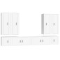 Set Mobili Porta TV 8pz Bianco in Legno Multistrato Set Mobili Porta TV 8pz Bianco in Legno Multistrato