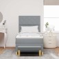 vidaXL Letto con rete a doghe con materasso e panchina grigio chiaro 90x200 cm tessuto
