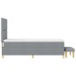 vidaXL Letto con rete a doghe con materasso e panchina grigio chiaro 90x200 cm tessuto