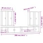 Set Mobili Porta TV 8pz Bianco in Legno Multistrato Set Mobili Porta TV 8pz Bianco in Legno Multistrato
