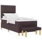 vidaXL Letto con Rete a Molla con Materasso e Panchina Marrone Scuro 100x200 cm Tessuto vidaXL Letto con Rete a Molla con Materasso e Panchina Marrone Scuro 100x200 cm Tessuto