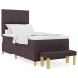 vidaXL Letto con Rete a Molla con Materasso e Panchina Marrone Scuro 100x200 cm Tessuto vidaXL Letto con Rete a Molla con Materasso e Panchina Marrone Scuro 100x200 cm Tessuto