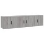 Set Mobili Porta TV 3 pz Grigio Sonoma in Legno Multistrato Set Mobili Porta TV 3 pz Grigio Sonoma in Legno Multistrato