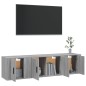 Set Mobili Porta TV 3 pz Grigio Sonoma in Legno Multistrato Set Mobili Porta TV 3 pz Grigio Sonoma in Legno Multistrato