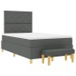 vidaXL Letto a Box Spring con Materasso & Panca Grigio Scuro 120x190 cm Tessuto