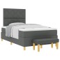 vidaXL Letto a Box Spring con Materasso & Panca Grigio Scuro 120x190 cm Tessuto