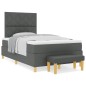 vidaXL Letto a Box Spring con Materasso & Panca Grigio Scuro 120x190 cm Tessuto
