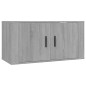 Set Mobili Porta TV 3 pz Grigio Sonoma in Legno Multistrato Set Mobili Porta TV 3 pz Grigio Sonoma in Legno Multistrato