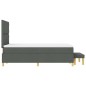 vidaXL Letto a Box Spring con Materasso & Panca Grigio Scuro 120x190 cm Tessuto