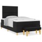 vidaXL Letto con Box Spring con Materasso e Panchina Nero 120x190 cm Tessuto