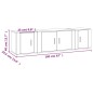 Set Mobili Porta TV 3 pz Grigio Sonoma in Legno Multistrato Set Mobili Porta TV 3 pz Grigio Sonoma in Legno Multistrato