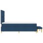 vidaXL Letto Box Spring con Materasso e Panca Blu 120x200 cm Tessuto vidaXL Letto Box Spring con Materasso e Panca Blu 120x200 cm Tessuto