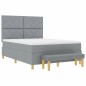 vidaXL Letto a Box Spring con Materasso e Panchina Grigio Chiaro 140x200 cm Tessuto