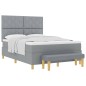 vidaXL Letto a Box Spring con Materasso e Panchina Grigio Chiaro 140x200 cm Tessuto