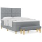 vidaXL Letto a Box Spring con Materasso e Panchina Grigio Chiaro 140x200 cm Tessuto