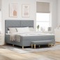 vidaXL Letto con Box Spring e Materasso Grigio Chiaro 180x200 cm Tessuto