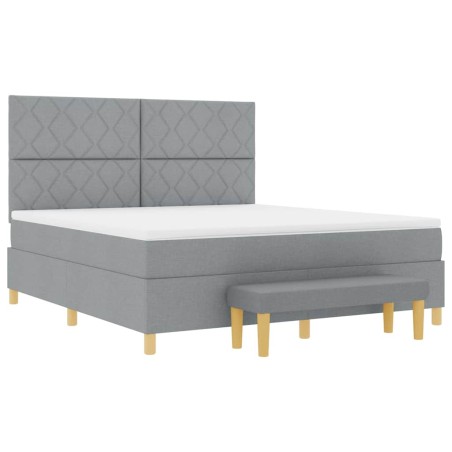 vidaXL Letto con Box Spring e Materasso Grigio Chiaro 180x200 cm Tessuto