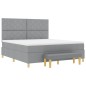 vidaXL Letto con Box Spring e Materasso Grigio Chiaro 180x200 cm Tessuto