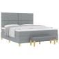 vidaXL Letto con Box Spring e Materasso Grigio Chiaro 180x200 cm Tessuto