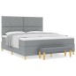 vidaXL Letto con Box Spring e Materasso Grigio Chiaro 180x200 cm Tessuto
