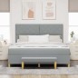 vidaXL Letto con Box Spring e Materasso Grigio Chiaro 180x200 cm Tessuto