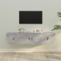 Set di Mobili Porta TV 3 pz Grigio Cemento in Legno Multistrato Set di Mobili Porta TV 3 pz Grigio Cemento in Legno Multistrato