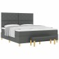 vidaXL Letto Box Spring con Materasso e Panchina Grigio Scuro 180x200 cm Tessuto