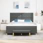 vidaXL Letto Box Spring con Materasso e Panchina Grigio Scuro 180x200 cm Tessuto