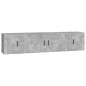 Set di Mobili Porta TV 3 pz Grigio Cemento in Legno Multistrato Set di Mobili Porta TV 3 pz Grigio Cemento in Legno Multistrato