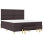 vidaXL Letto con Box Spring con Materasso e Panchina Marrone Scuro 180x200 cm Tessuto vidaXL Letto con Box Spring con Materasso e Panchina Marrone Scuro 180x200 cm Tessuto
