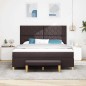 vidaXL Letto con Box Spring con Materasso e Panchina Marrone Scuro 180x200 cm Tessuto vidaXL Letto con Box Spring con Materasso e Panchina Marrone Scuro 180x200 cm Tessuto