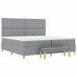 vidaXL Letto a Molle con Materasso e Panca Grigio Chiaro 200x200 cm Tessuto