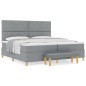 vidaXL Letto a Molle con Materasso e Panca Grigio Chiaro 200x200 cm Tessuto