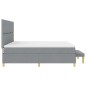 vidaXL Letto a Molle con Materasso e Panca Grigio Chiaro 200x200 cm Tessuto