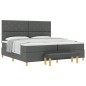 vidaXL Letto con Box Spring con Materasso & Panchina Grigio Scuro 200x200 cm Tessuto vidaXL Letto con Box Spring con Materasso & Panchina Grigio Scuro 200x200 cm Tessuto