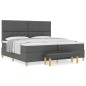 vidaXL Letto con Box Spring con Materasso & Panchina Grigio Scuro 200x200 cm Tessuto vidaXL Letto con Box Spring con Materasso & Panchina Grigio Scuro 200x200 cm Tessuto