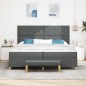 vidaXL Letto con Box Spring con Materasso & Panchina Grigio Scuro 200x200 cm Tessuto vidaXL Letto con Box Spring con Materasso & Panchina Grigio Scuro 200x200 cm Tessuto
