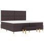 vidaXL Letto con Box Spring con Materasso e Panchetta Marrone Scuro 200x200 cm Tessuto vidaXL Letto con Box Spring con Materasso e Panchetta Marrone Scuro 200x200 cm Tessuto
