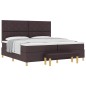 vidaXL Letto con Box Spring con Materasso e Panchetta Marrone Scuro 200x200 cm Tessuto vidaXL Letto con Box Spring con Materasso e Panchetta Marrone Scuro 200x200 cm Tessuto