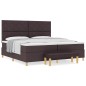 vidaXL Letto con Box Spring con Materasso e Panchetta Marrone Scuro 200x200 cm Tessuto vidaXL Letto con Box Spring con Materasso e Panchetta Marrone Scuro 200x200 cm Tessuto