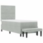 vidaXL Letto con Box Spring con Materasso e Panca Grigio Chiaro 80x200 cm Velluto vidaXL Letto con Box Spring con Materasso e Panca Grigio Chiaro 80x200 cm Velluto