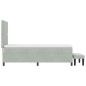 vidaXL Letto con Box Spring con Materasso e Panca Grigio Chiaro 80x200 cm Velluto vidaXL Letto con Box Spring con Materasso e Panca Grigio Chiaro 80x200 cm Velluto