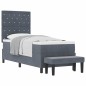 vidaXL Letto a Molle con Materasso e Panca Grigio Scuro 80x200 cm Velluto
