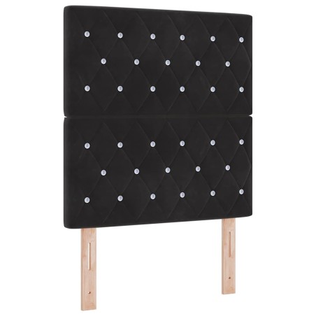 vidaXL Letto a molle box con materasso e panchina nera 80x200 cm in velluto