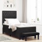 vidaXL Letto a Molle con Materasso & Panchina Nero 90x190 cm Velluto vidaXL Letto a Molle con Materasso & Panchina Nero 90x190 cm Velluto