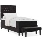 vidaXL Letto a Molle con Materasso & Panchina Nero 90x190 cm Velluto vidaXL Letto a Molle con Materasso & Panchina Nero 90x190 cm Velluto