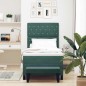 vidaXL Letto Box Spring con Materasso & Panchina Verde Scuro 90x190 cm Velluto vidaXL Letto Box Spring con Materasso & Panchina Verde Scuro 90x190 cm Velluto