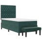 vidaXL Letto Box Spring con Materasso & Panchina Verde Scuro 90x190 cm Velluto vidaXL Letto Box Spring con Materasso & Panchina Verde Scuro 90x190 cm Velluto